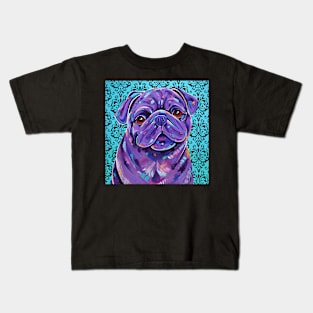 Pug dog portrait Kids T-Shirt